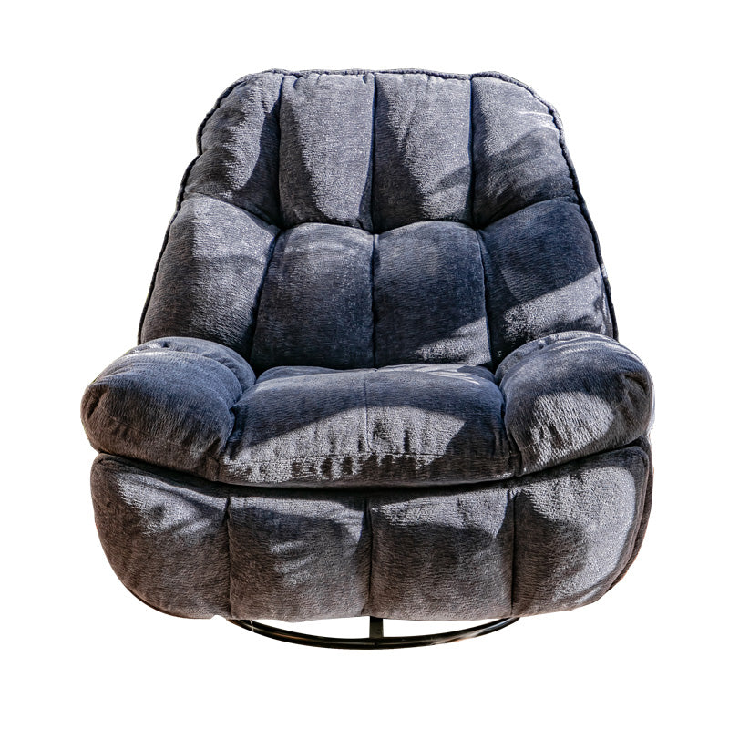 Contemporary Chenille Tufted Back Standard Recliner with Storage