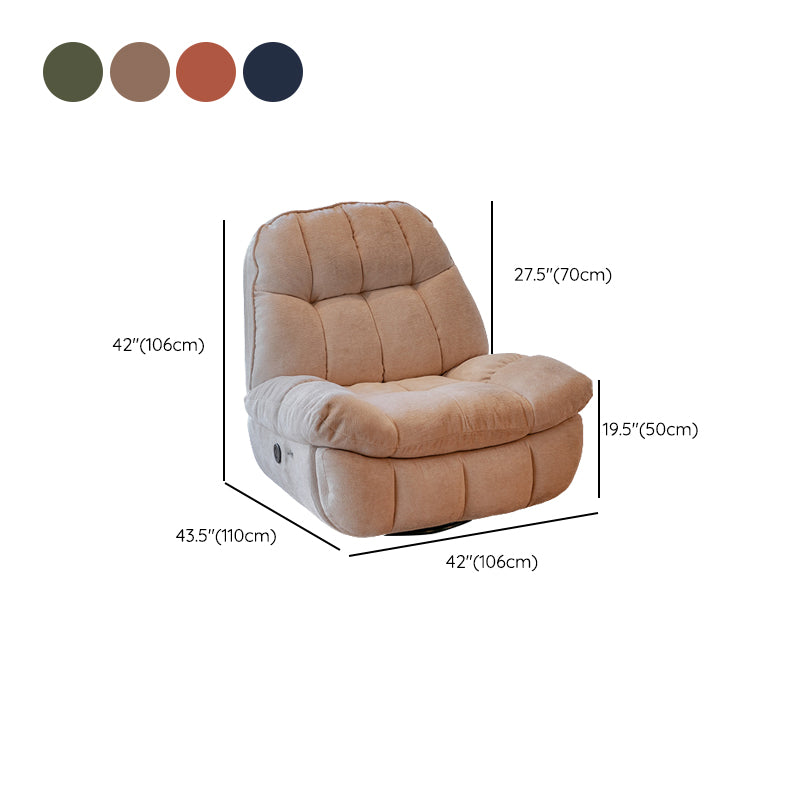 Contemporary Chenille Tufted Back Standard Recliner with Storage