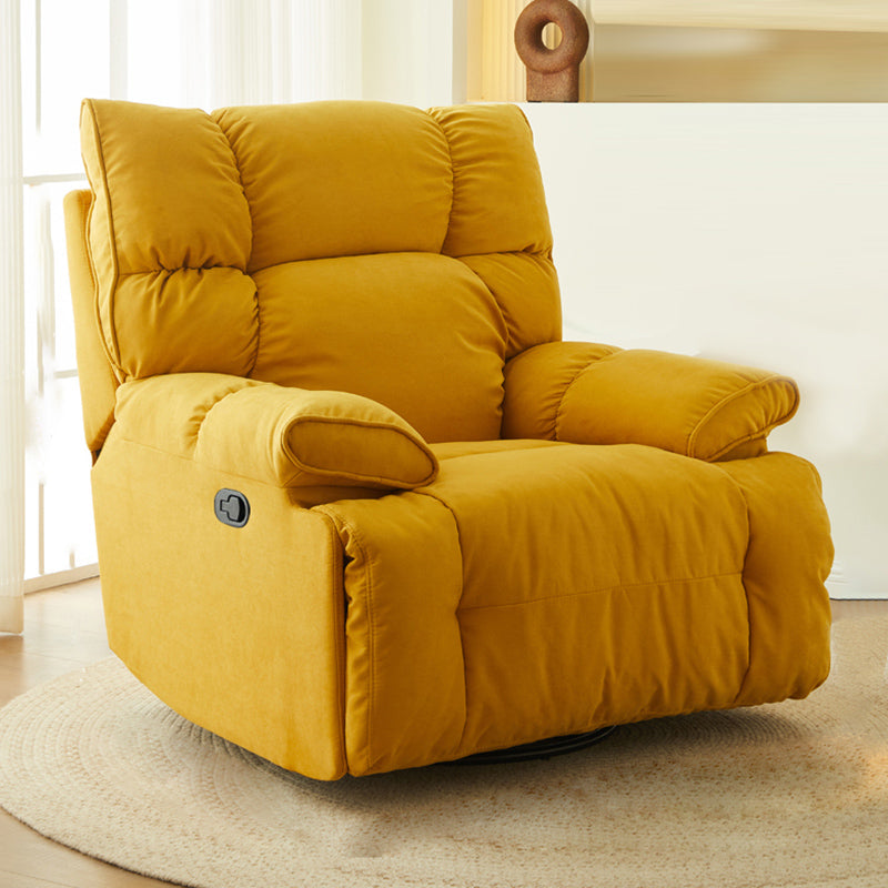 Contemporary Tufted Back Standard Recliner in Microsuede/Wool