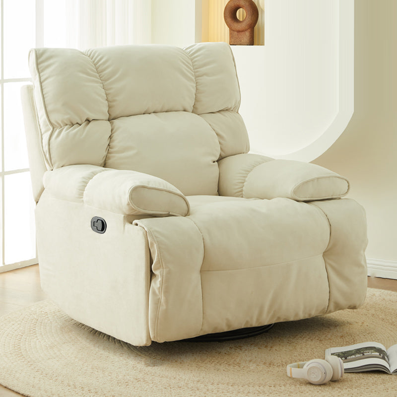 Contemporary Tufted Back Standard Recliner in Microsuede/Wool