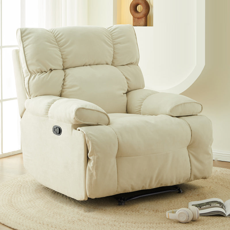 Contemporary Tufted Back Standard Recliner in Microsuede/Wool