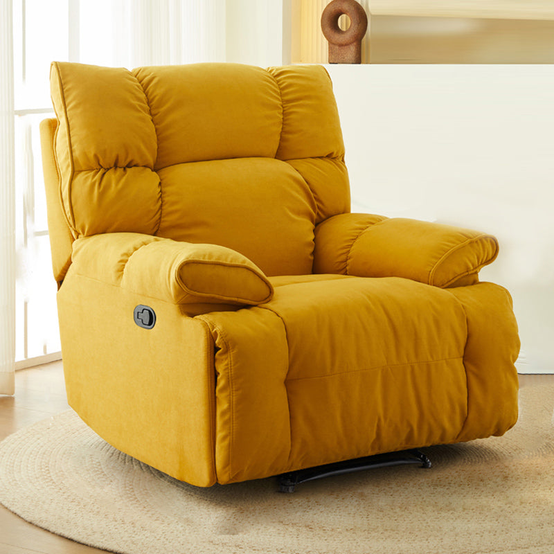 Contemporary Tufted Back Standard Recliner in Microsuede/Wool