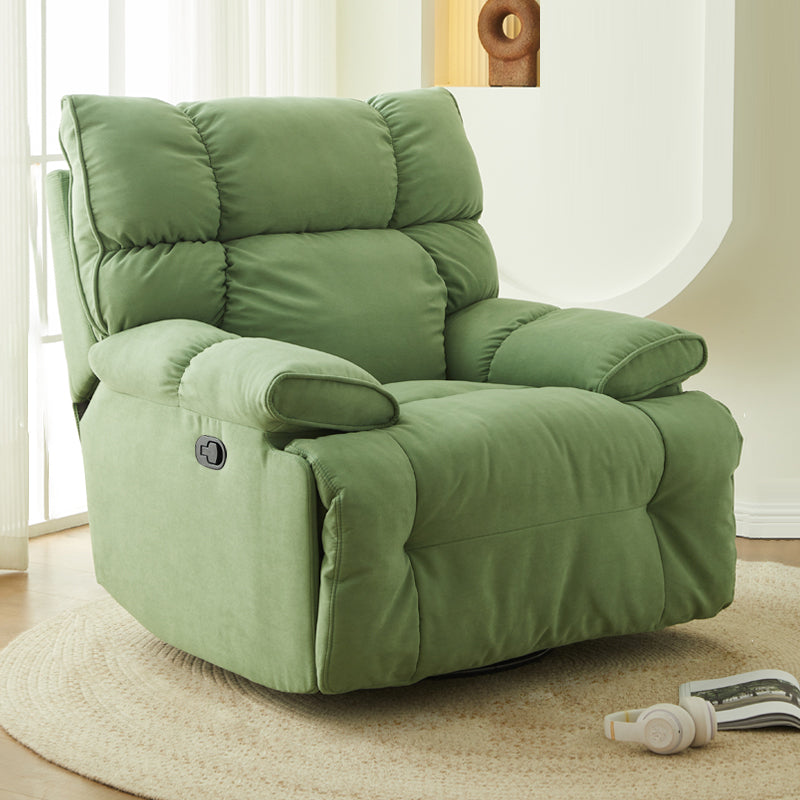 Contemporary Tufted Back Standard Recliner in Microsuede/Wool