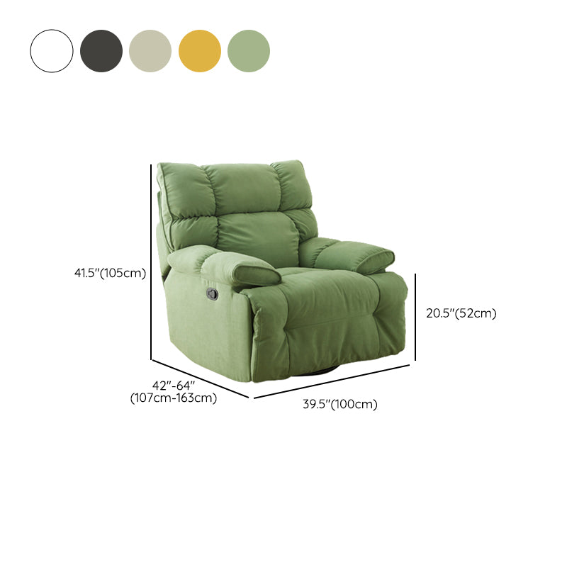 Contemporary Tufted Back Standard Recliner in Microsuede/Wool