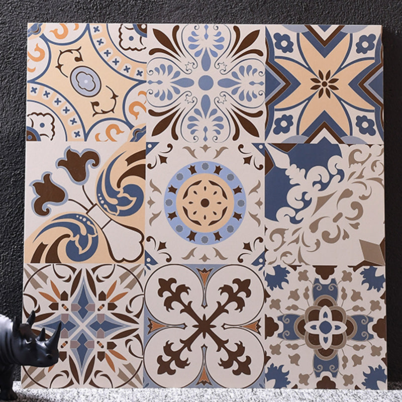 Morocco Square Tile Flower Pattern Singular Tile for Bathroom