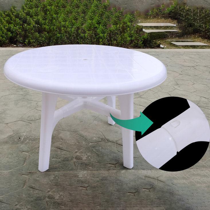 Plastic Outdoor Dining Table Modern Water Resistant Patio Table