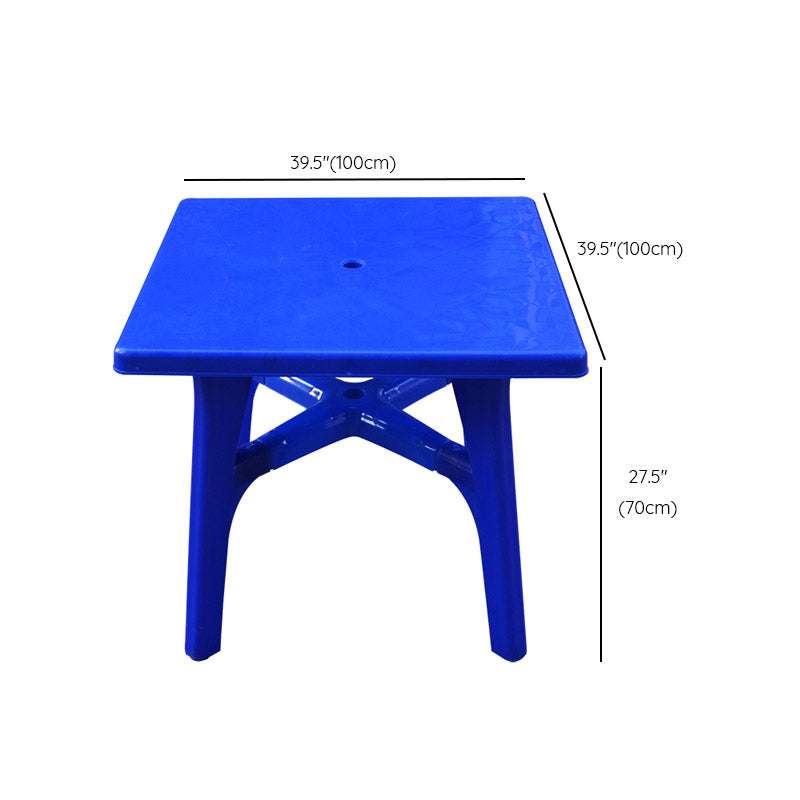 Plastic Outdoor Dining Table Modern Water Resistant Patio Table