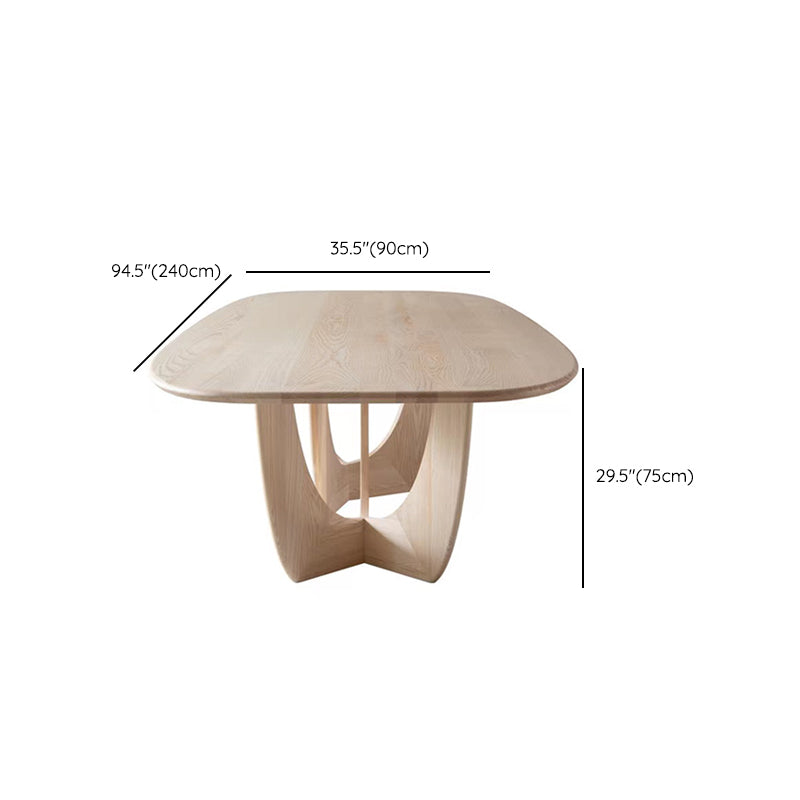 Rectangular Shaped Conference Table 2 Legs Writing Desk in Natural