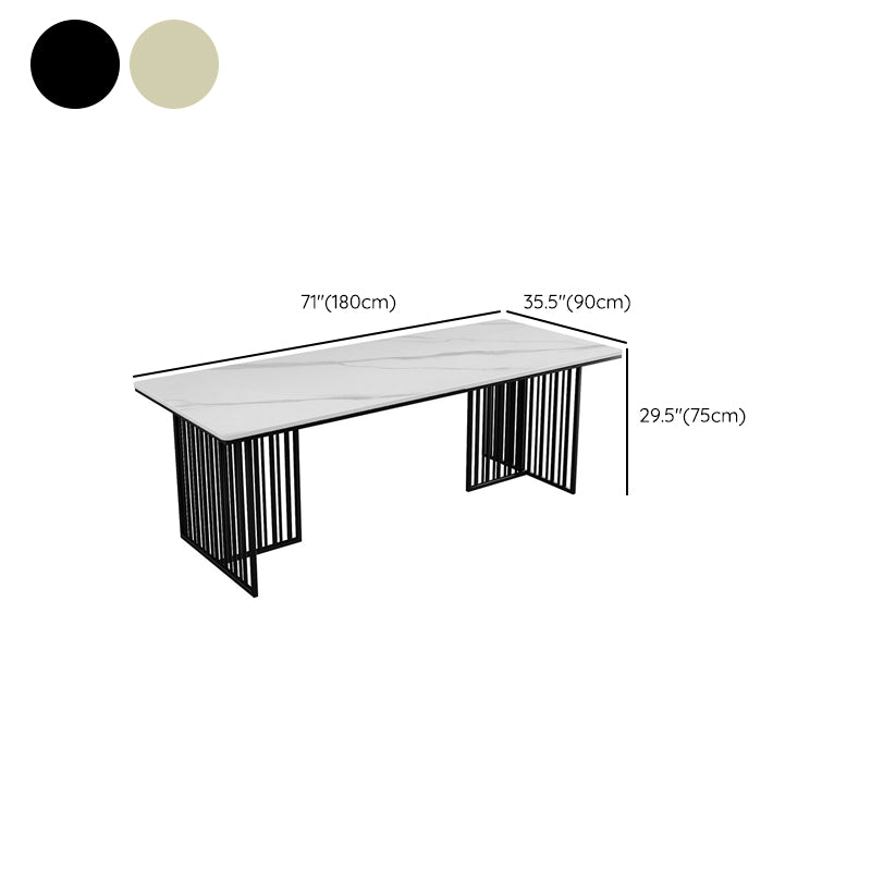 Contemporary Stone Office Desk Rectangular Shape Task Desk with 2 Legs