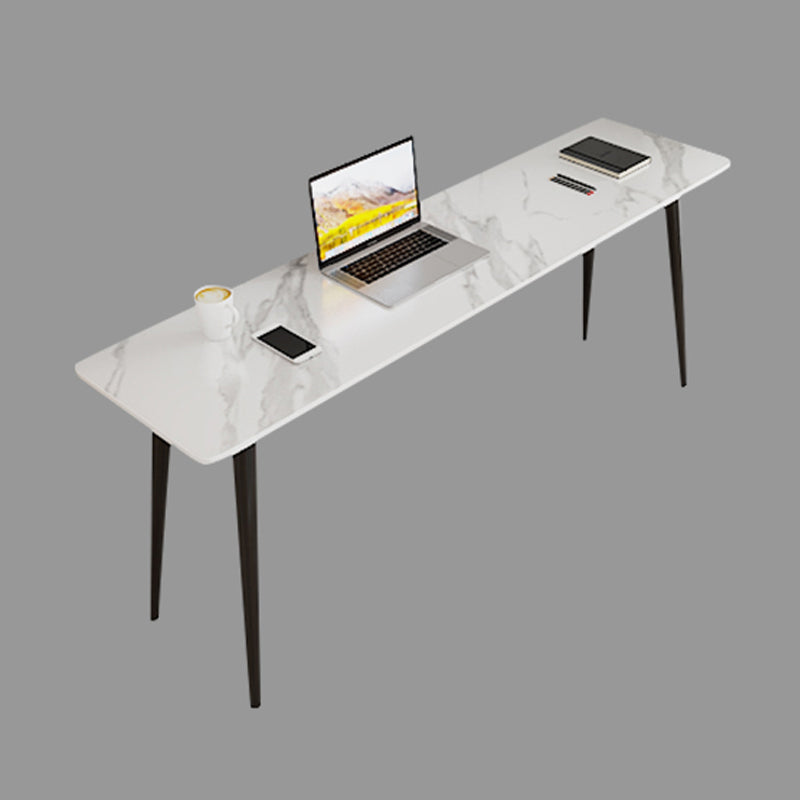 Industrial Style Writing Desk Rectangular Shaped Task Desk in White for Home