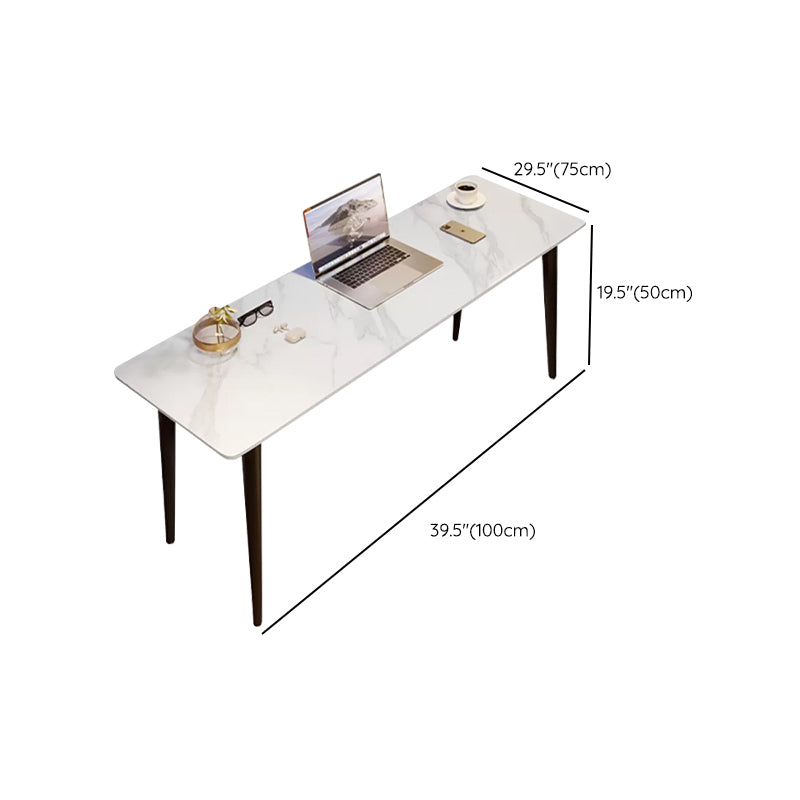 Industrial Style Writing Desk Rectangular Shaped Task Desk in White for Home