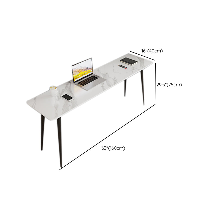 Industrial Style Writing Desk Rectangular Shaped Task Desk in White for Home