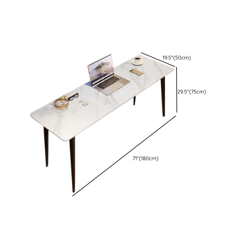 Industrial Style Writing Desk Rectangular Shaped Task Desk in White for Home