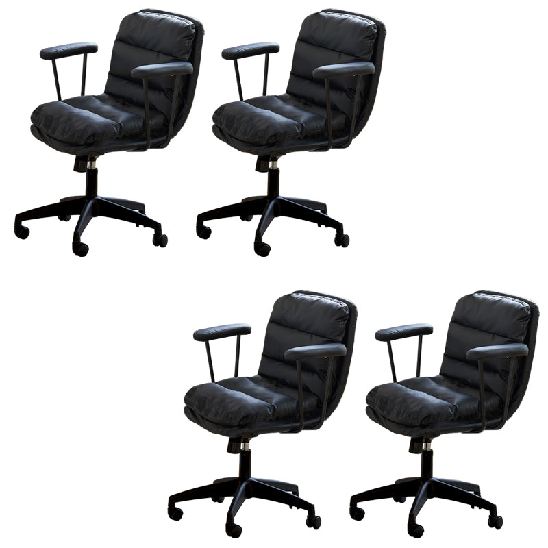 Modern Padded Arms Desk Chair PU Leather Task Chair for Office