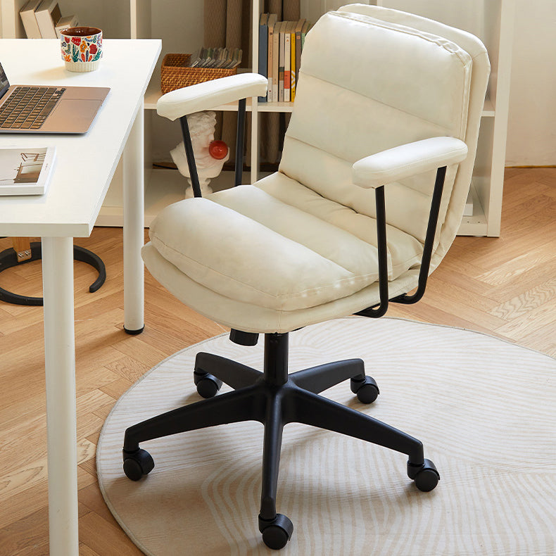 Modern Padded Arms Desk Chair PU Leather Task Chair for Office