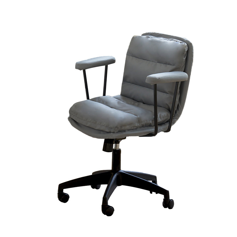 Modern Padded Arms Desk Chair PU Leather Task Chair for Office