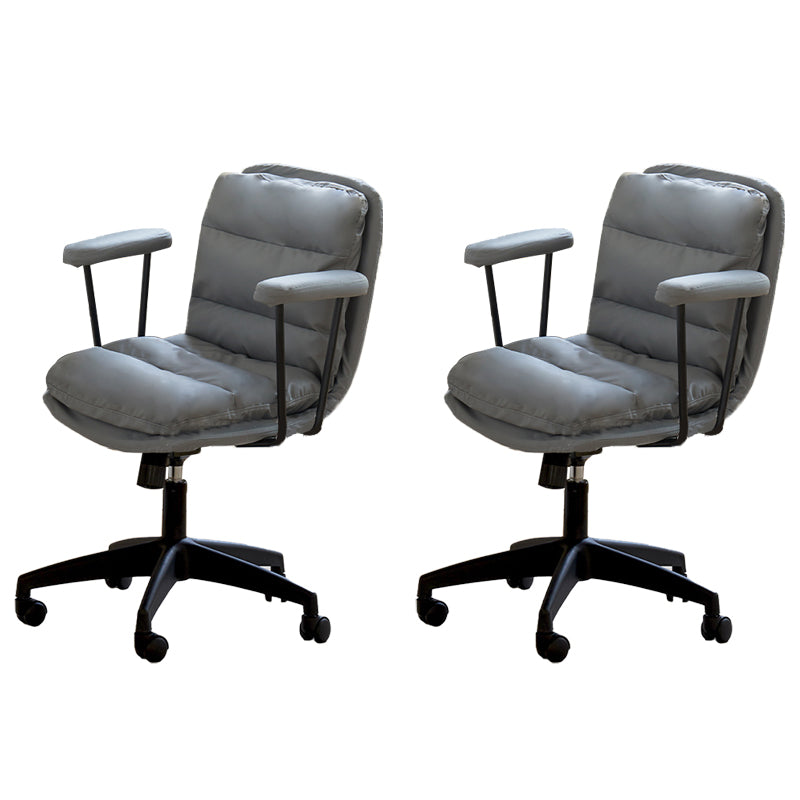 Modern Padded Arms Desk Chair PU Leather Task Chair for Office