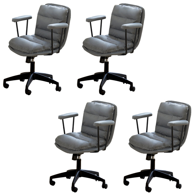 Modern Padded Arms Desk Chair PU Leather Task Chair for Office