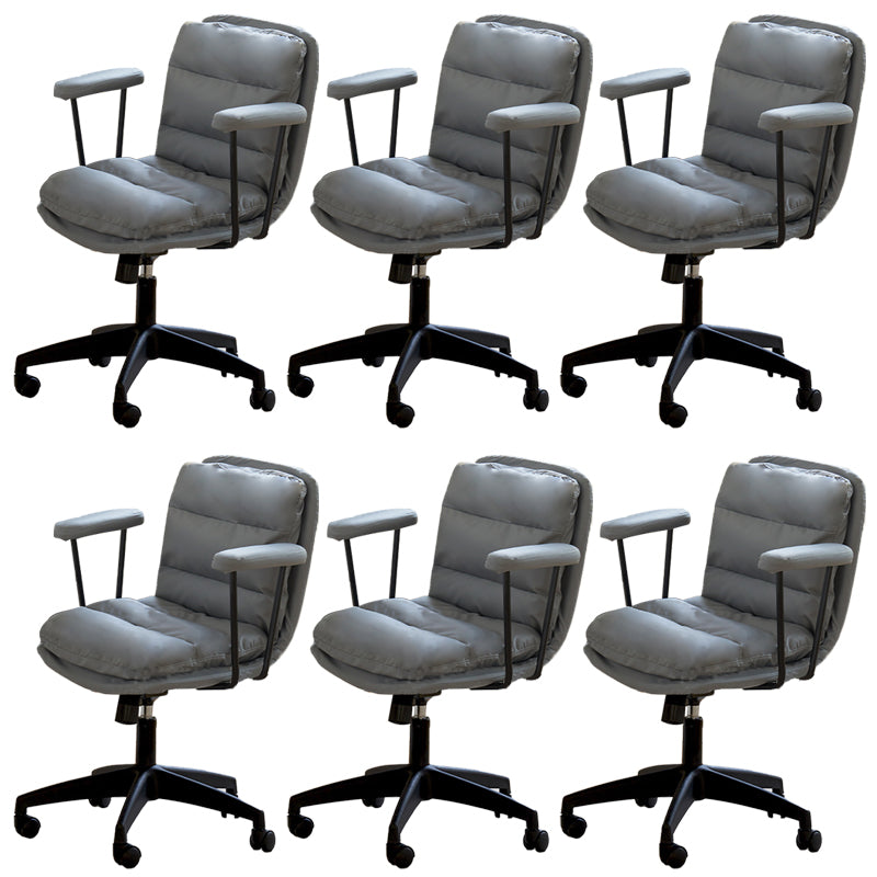 Modern Padded Arms Desk Chair PU Leather Task Chair for Office