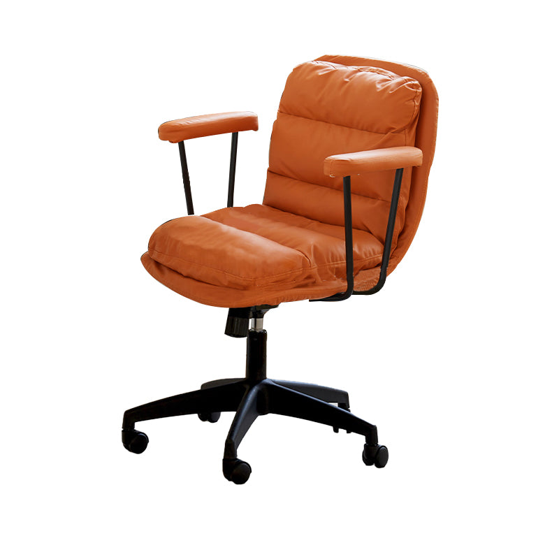 Modern Padded Arms Desk Chair PU Leather Task Chair for Office