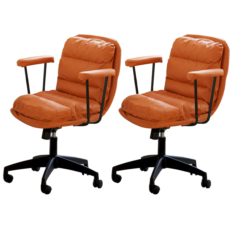 Modern Padded Arms Desk Chair PU Leather Task Chair for Office