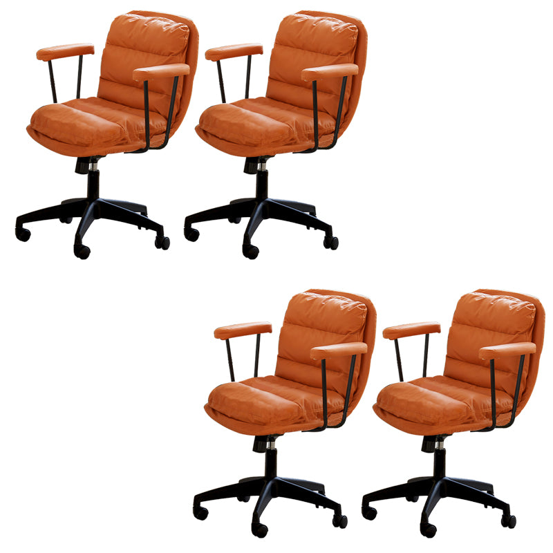 Modern Padded Arms Desk Chair PU Leather Task Chair for Office