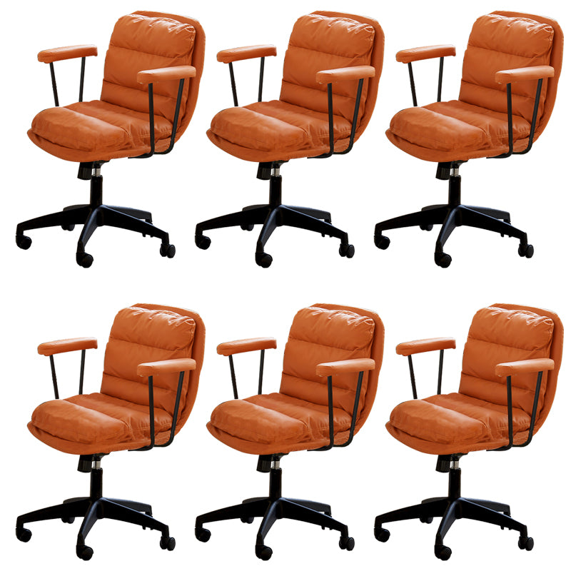 Modern Padded Arms Desk Chair PU Leather Task Chair for Office