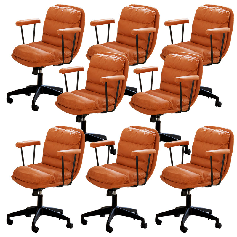 Modern Padded Arms Desk Chair PU Leather Task Chair for Office