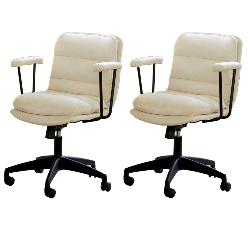 Modern Padded Arms Desk Chair PU Leather Task Chair for Office