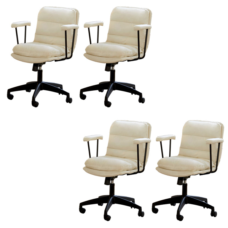 Modern Padded Arms Desk Chair PU Leather Task Chair for Office