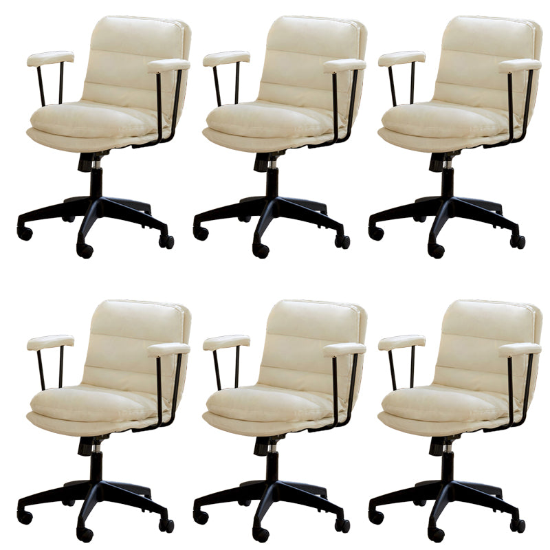 Modern Padded Arms Desk Chair PU Leather Task Chair for Office