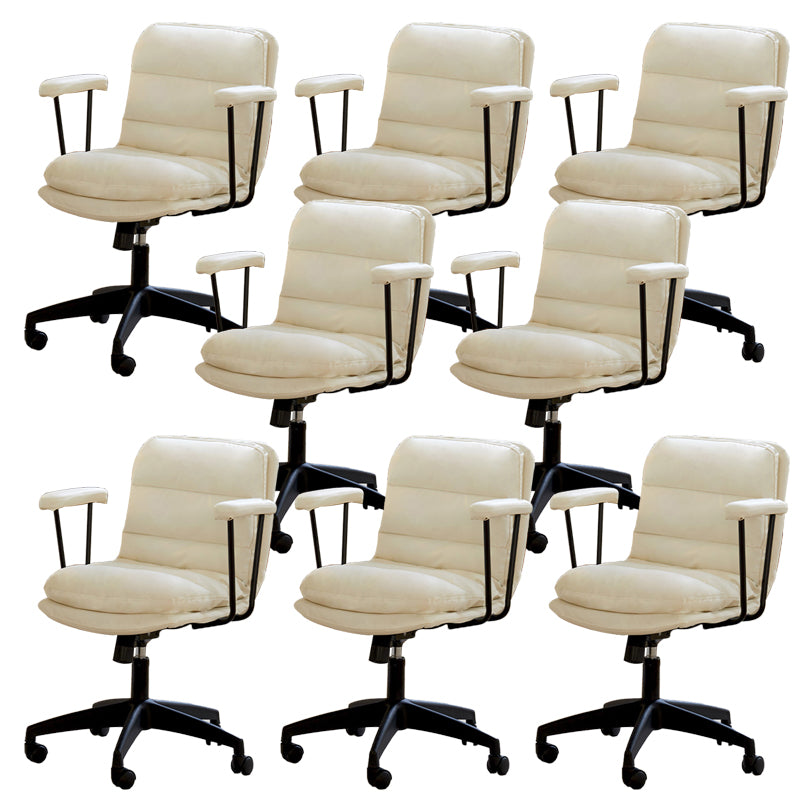 Modern Padded Arms Desk Chair PU Leather Task Chair for Office