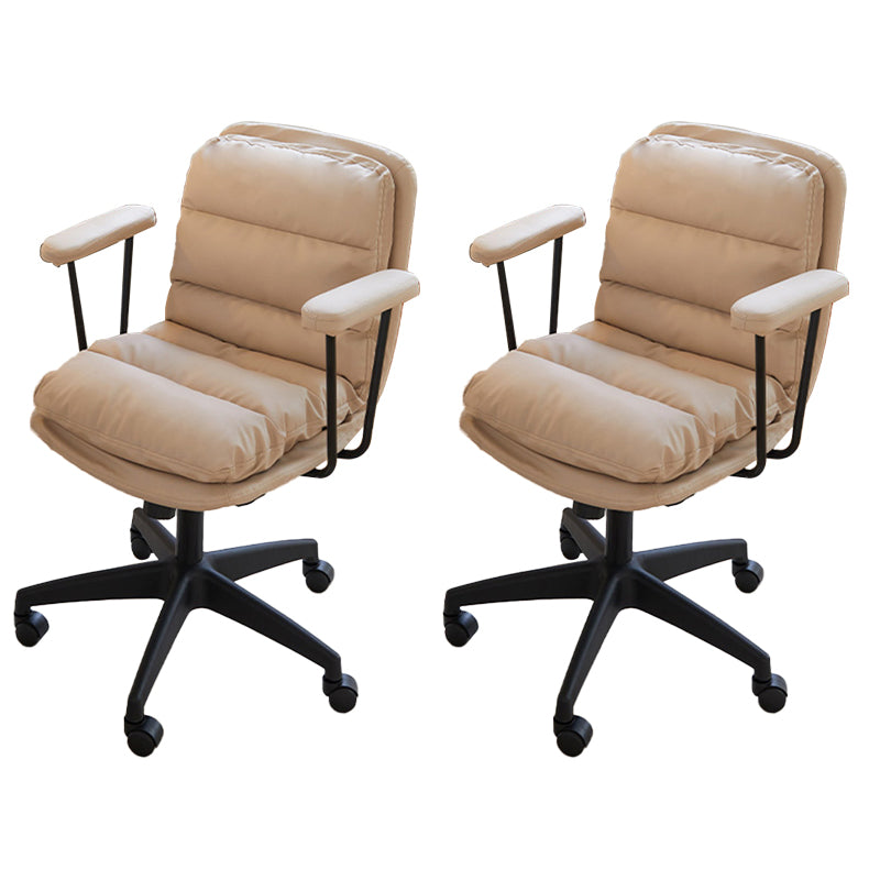 Modern Padded Arms Desk Chair PU Leather Task Chair for Office