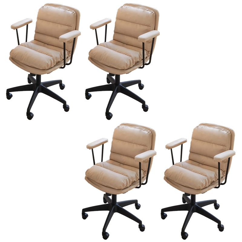 Modern Padded Arms Desk Chair PU Leather Task Chair for Office