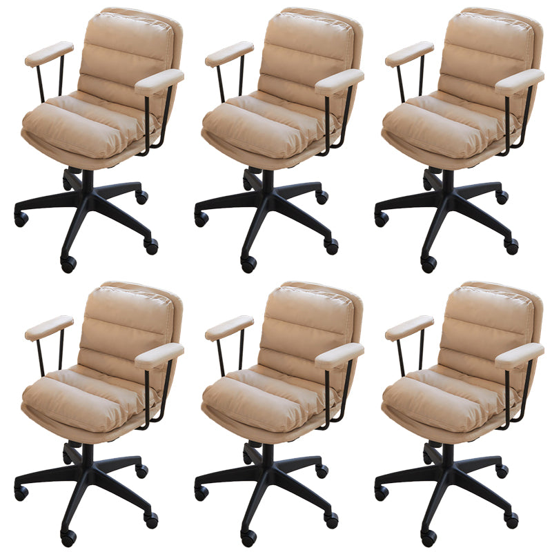 Modern Padded Arms Desk Chair PU Leather Task Chair for Office