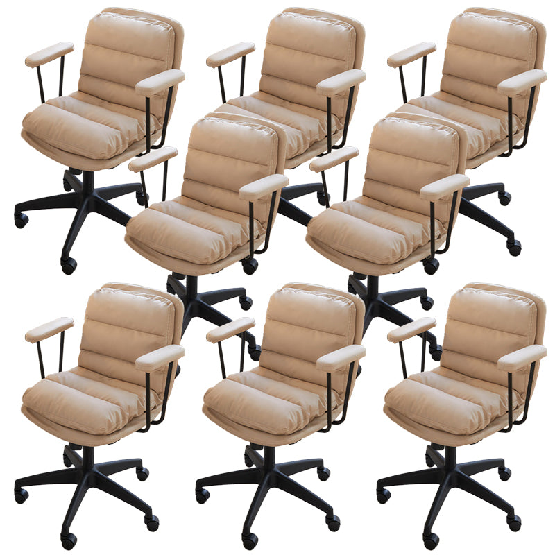 Modern Padded Arms Desk Chair PU Leather Task Chair for Office