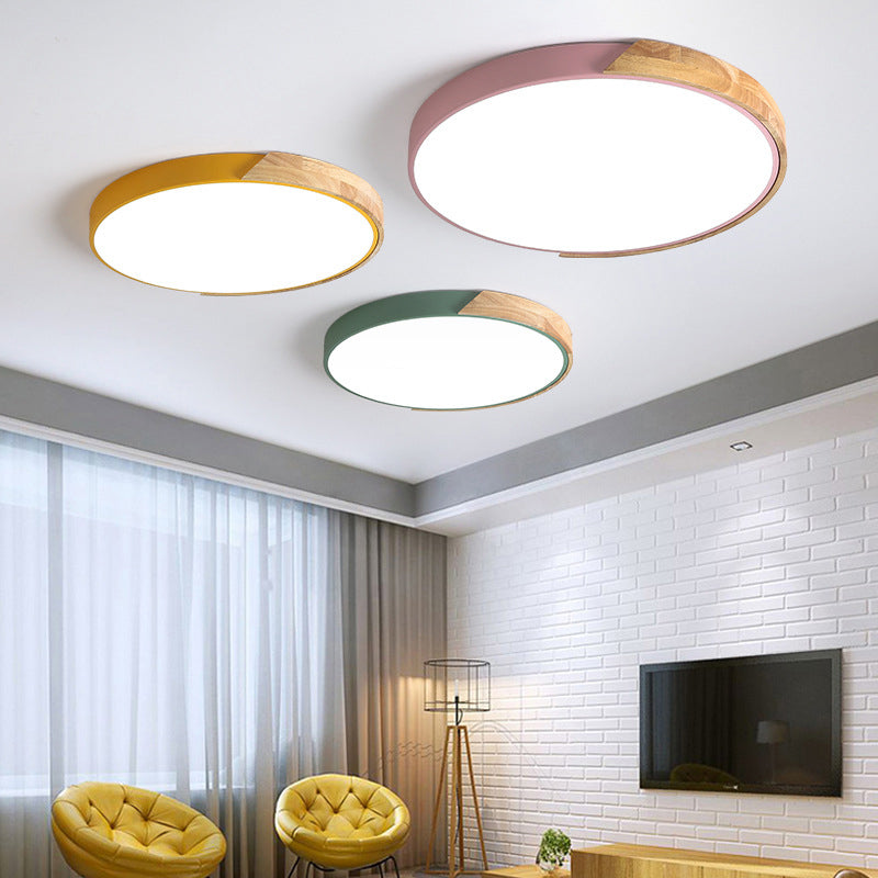 Circular Flush Mount Fixture Contemporary Metal 1 Light Flush Light for Children's Room