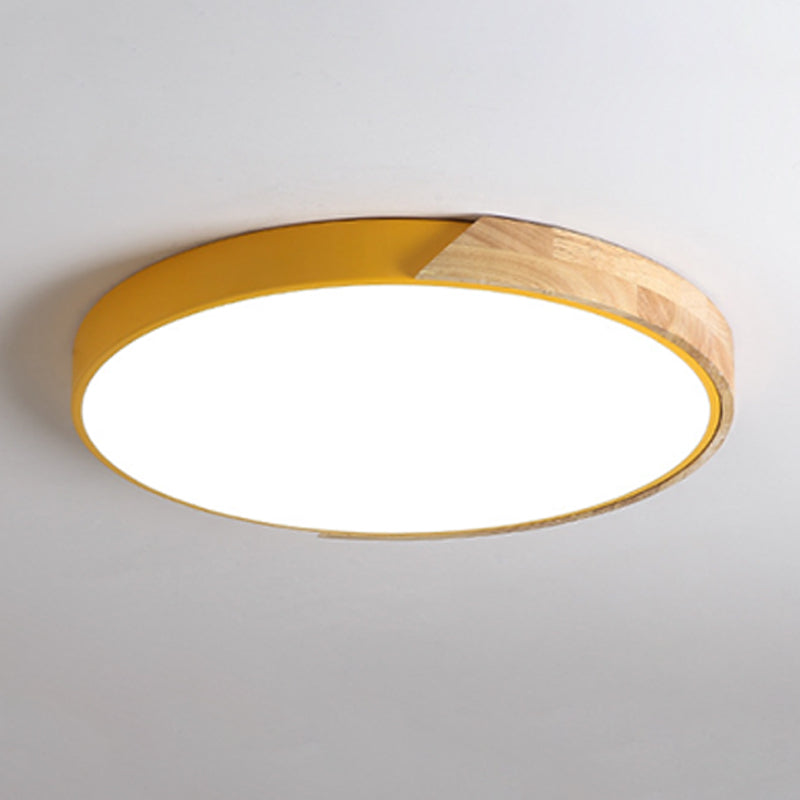 Circular Flush Mount Fixture Contemporary Metal 1 Light Flush Light for Children's Room