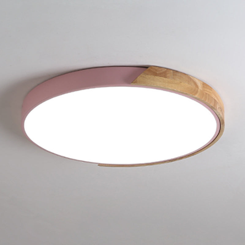 Circular Flush Mount Fixture Contemporary Metal 1 Light Flush Light for Children's Room