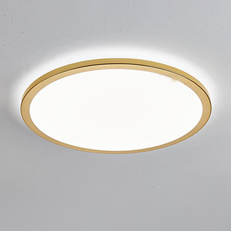 Round Flush Mount Light Contemporary Metal Hanging Light Fixture