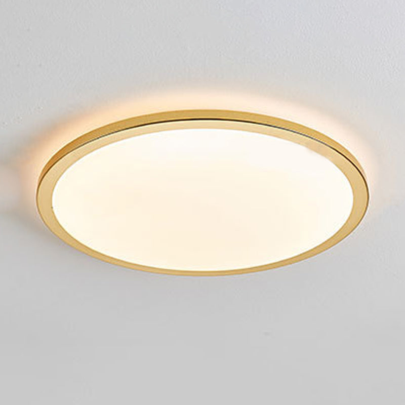 Round Flush Mount Light Contemporary Metal Hanging Light Fixture