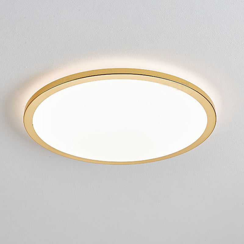 Round Flush Mount Light Contemporary Metal Hanging Light Fixture