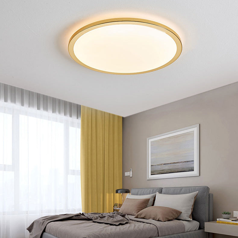 Round Flush Mount Light Contemporary Metal Hanging Light Fixture