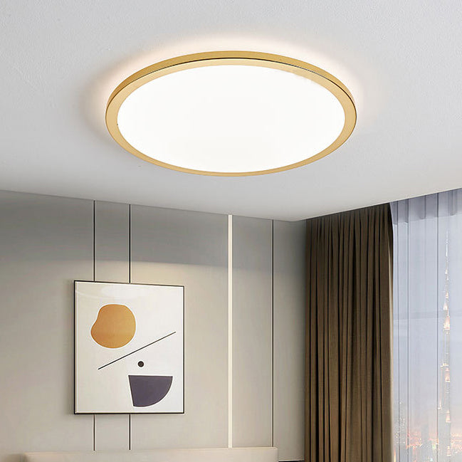 Round Flush Mount Light Contemporary Metal Hanging Light Fixture