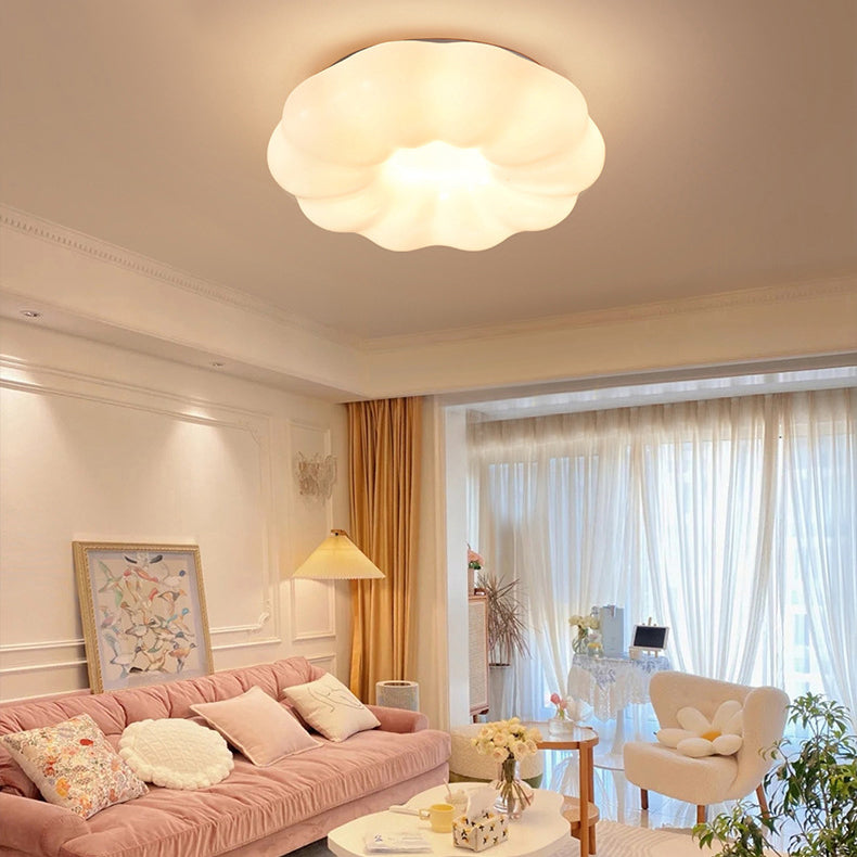 LED Modern Flush Mount Metal Cloud Shape Ceiling Light with Acrylic Shade for Living Room