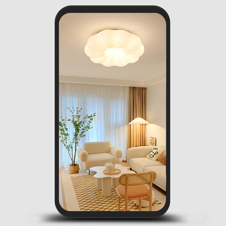 LED Modern Flush Mount Metal Cloud Shape Ceiling Light with Acrylic Shade for Living Room