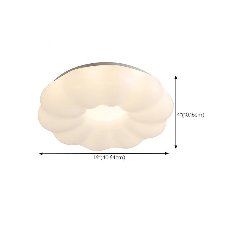 LED Modern Flush Mount Metal Cloud Shape Ceiling Light with Acrylic Shade for Living Room