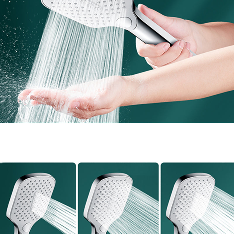 Rectangular Self-Cleaning Hand Shower Adjustable Spray Pattern Wall-Mount Hand Shower