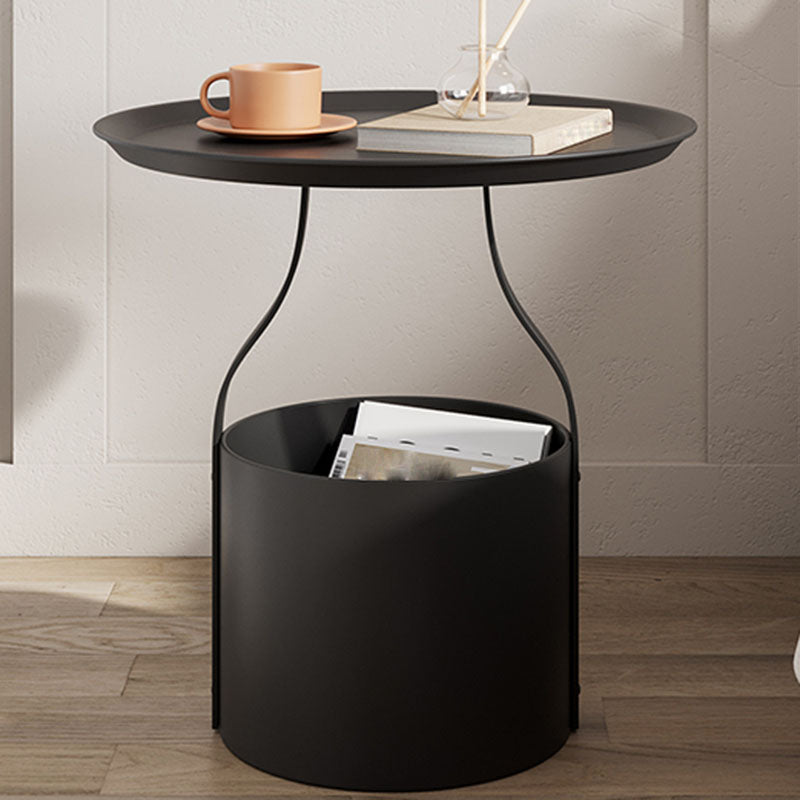 Contemporary Open Storage Bedside Cabinet Metal Accent Table Nightstand for Bedroom