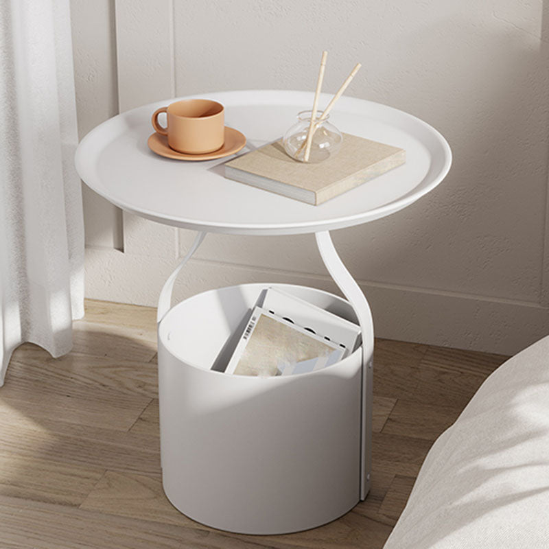 Contemporary Open Storage Bedside Cabinet Metal Accent Table Nightstand for Bedroom